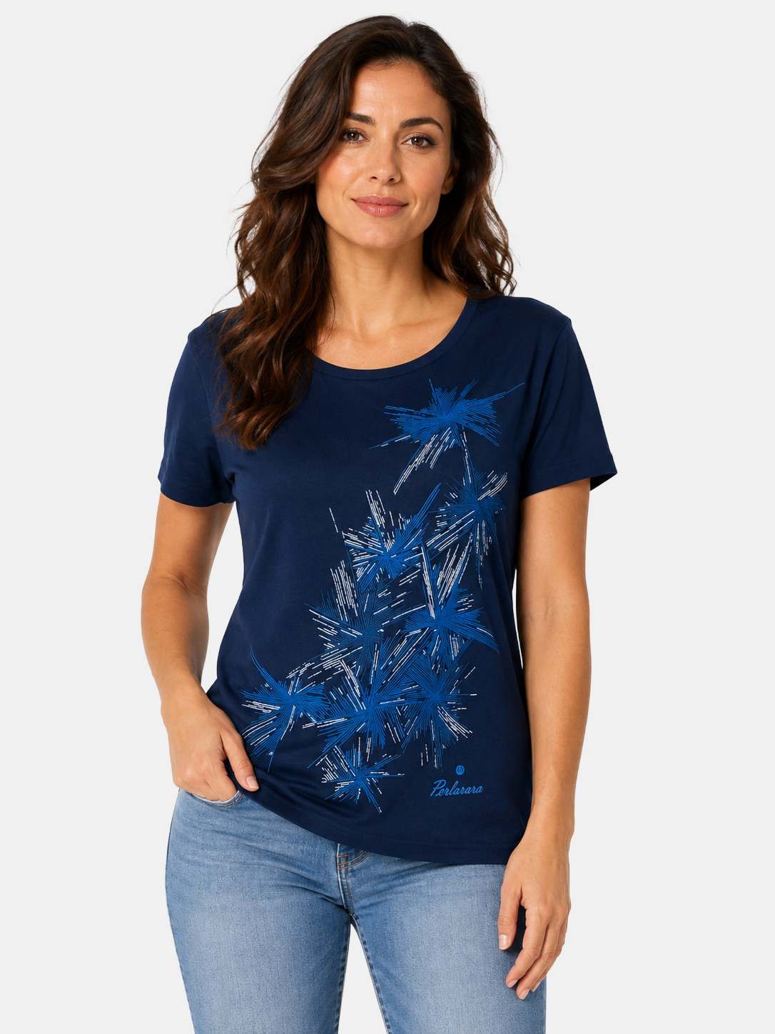 Women's Short Sleeve 100% Cotton T-Shirt Made in Italy E113-26