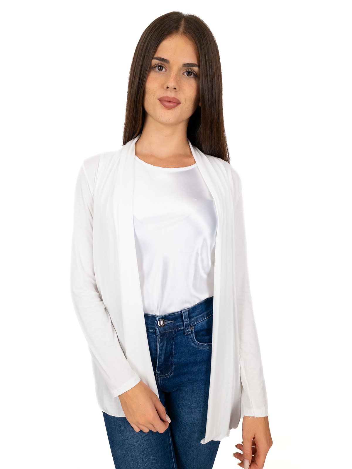 Cardigan Aperto Lungo Donna Slim Fit