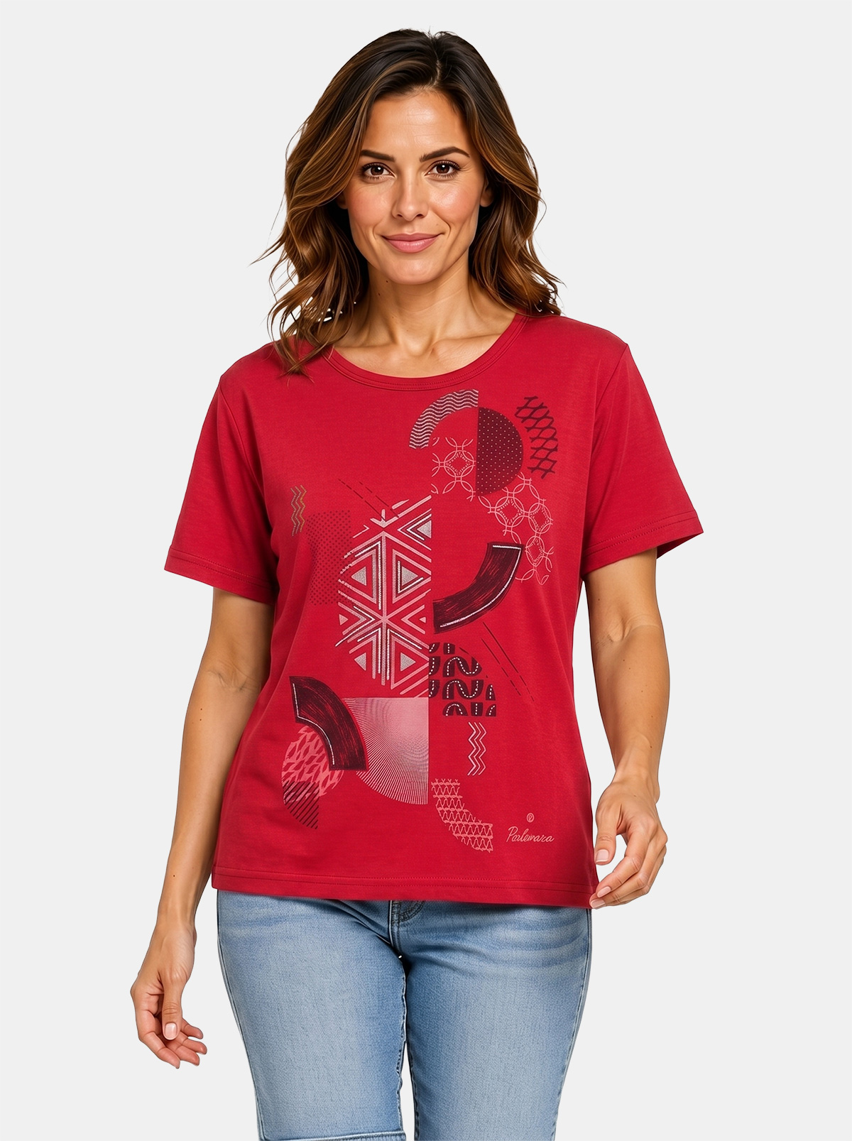 Women's Made in Italy 100% Cotton T-Shirt with Print E110