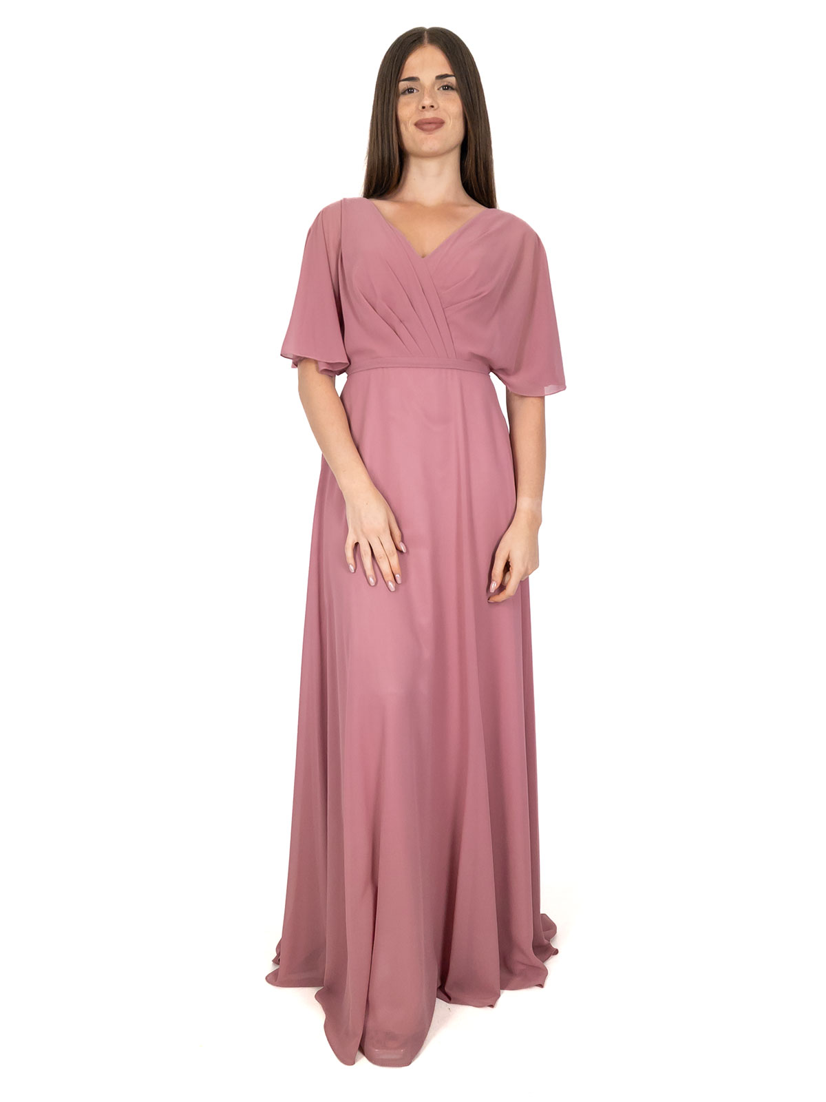 Abito Lungo Cerimonia Elegante Stile Impero con Stola – Perfetto