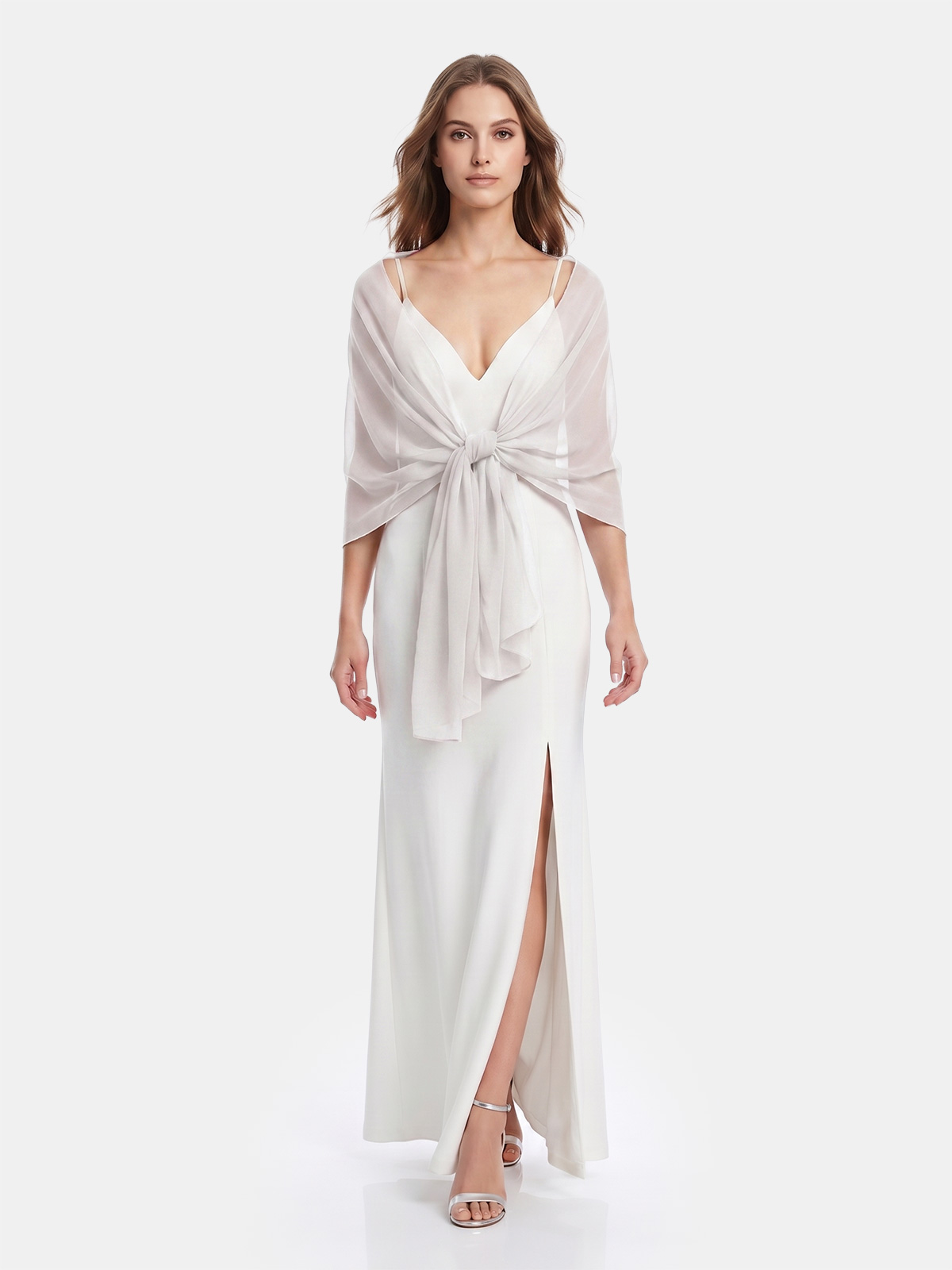 Elegant Solid Color Chiffon Ceremony Stole