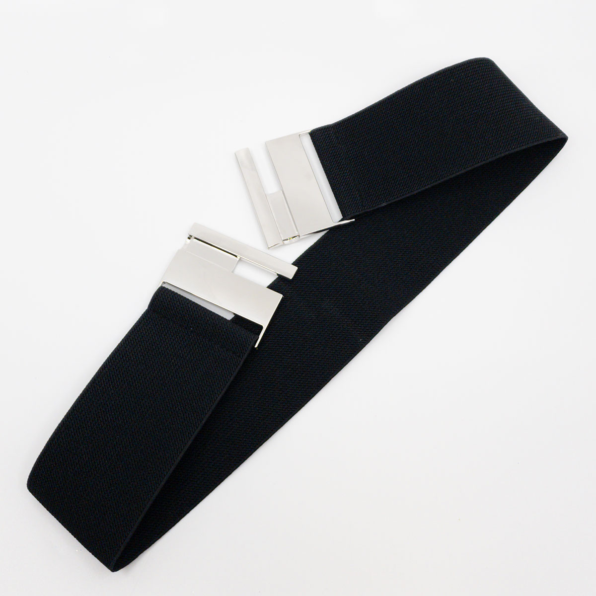 RPAEOY Cintura Elastica Larga Donna Fibbia Decorativa Geometrica Oro Rosa Elegante Accessorio Vita Alta Abito Vestito Nero - Foto 8