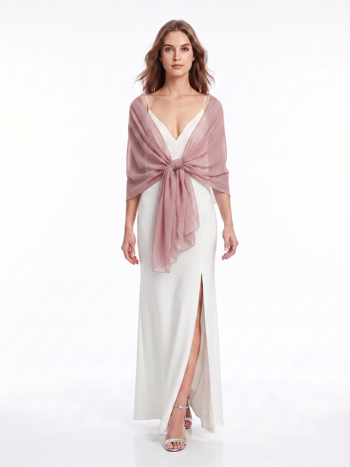 Stola in Chiffon da Cerimonia Tinta Unita Elegante