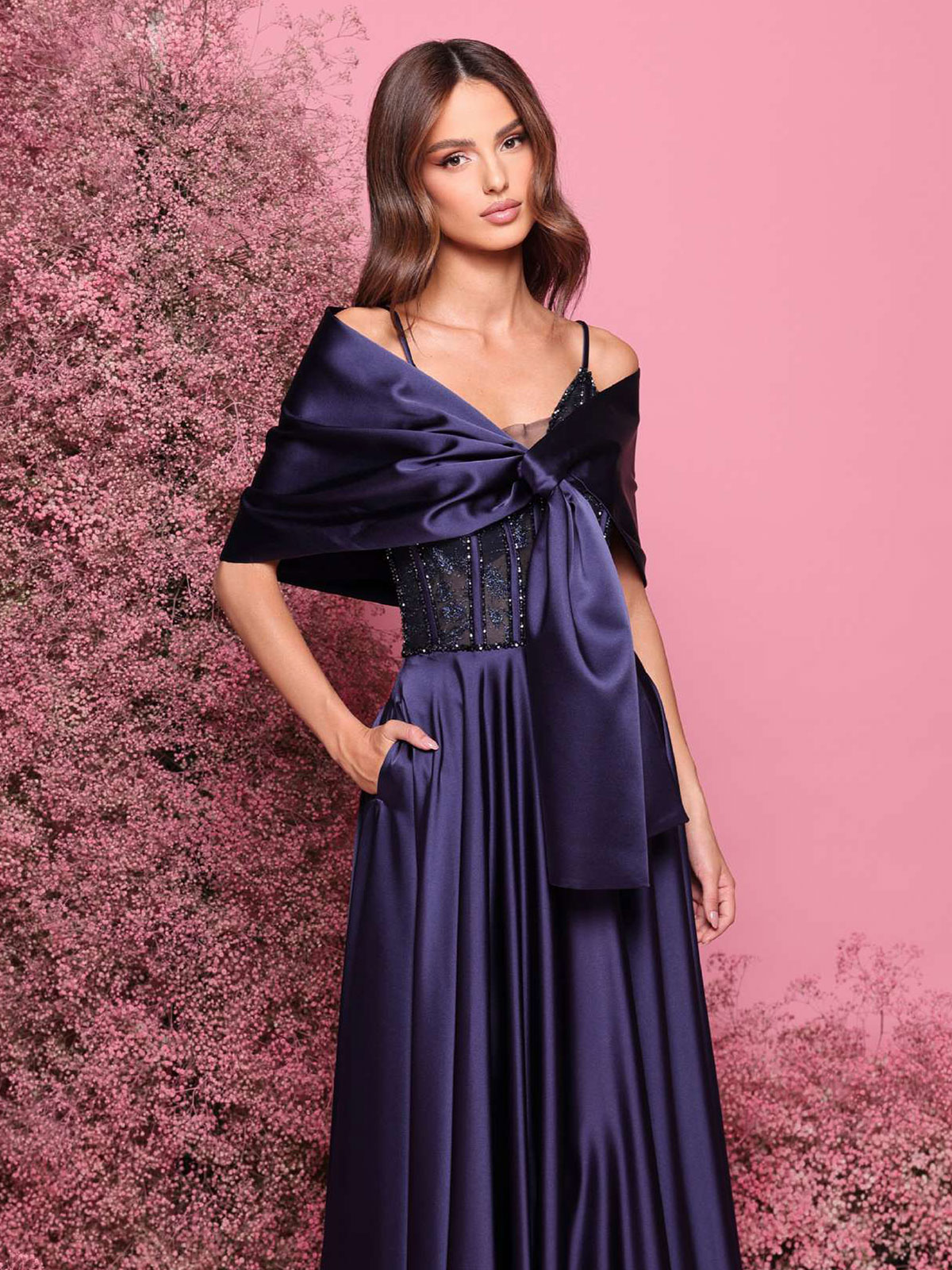 Raso Vestiti In Seta Lunghi Abito Da Cerimonia Lungo In Raso Con