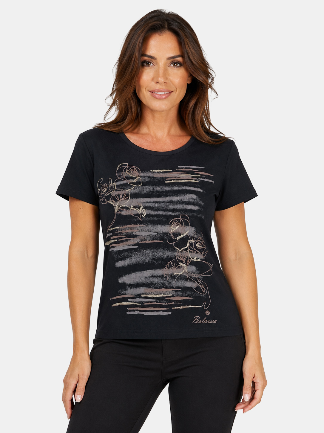 Perlarara Women's 100% Cotton T-Shirt Made in Italy E101-26