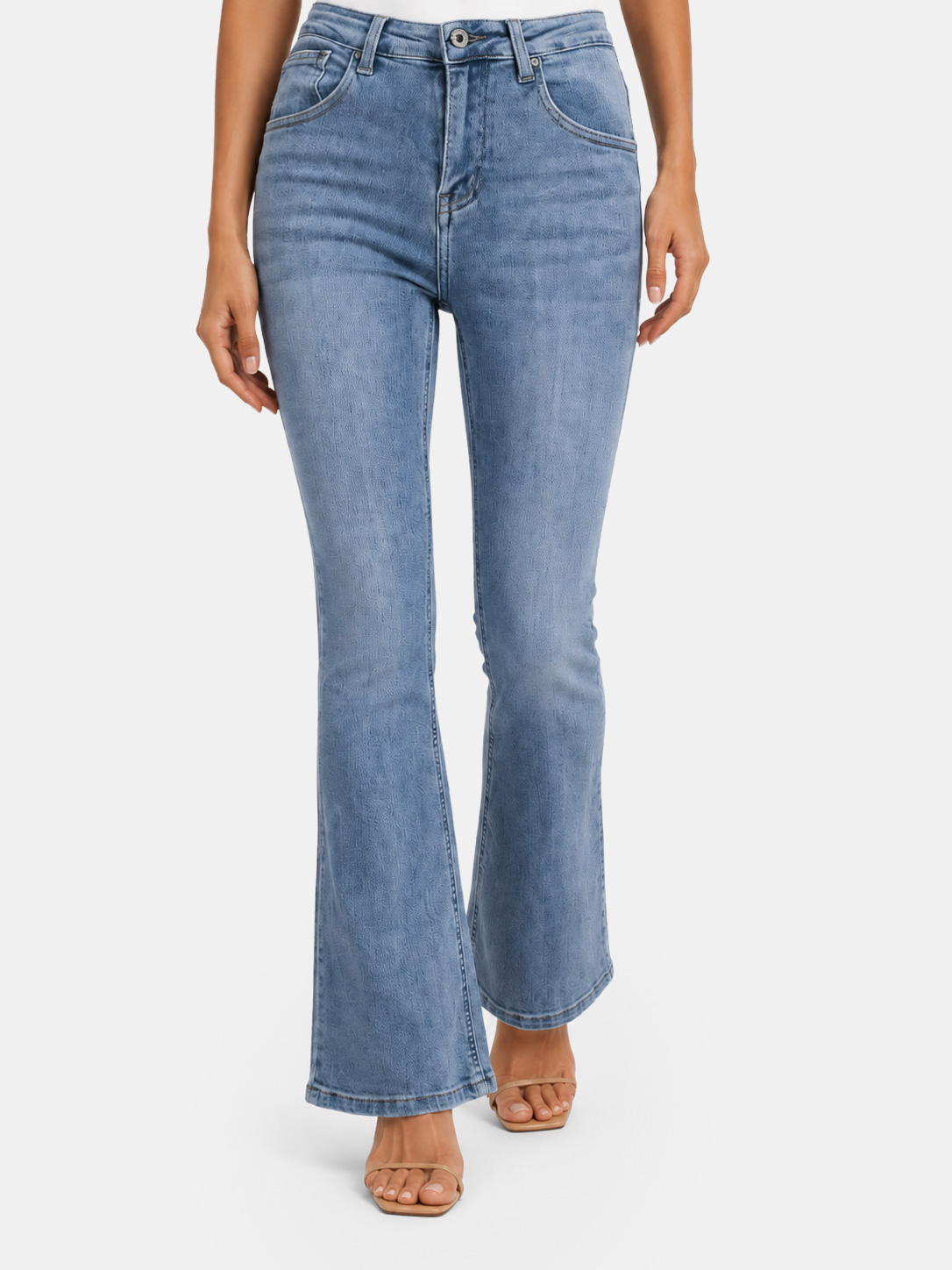 Slim Fit Light Blue Denim Flare Jeans