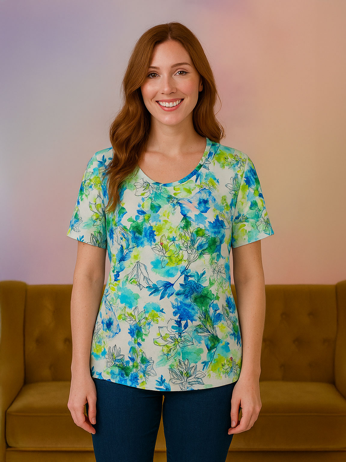 Maglia estiva donna in viscosa elasticizzata Made in Italy