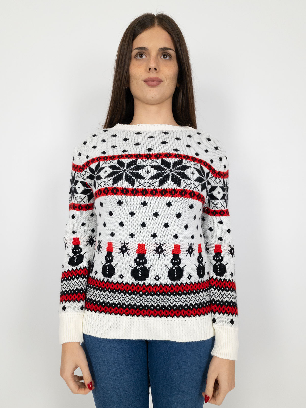 NEW COLLECTION Maglione Natalizio Donna Con Motivi Festivi