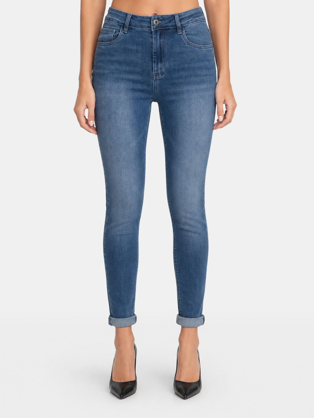 Five-Pocket Stretch Skinny Jeans 3D-9006