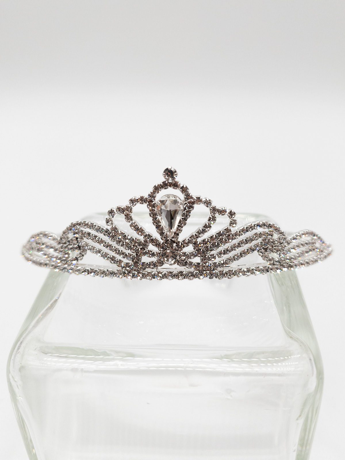 Corona Argento per 18esimo Compleanno con Strass e Pettine