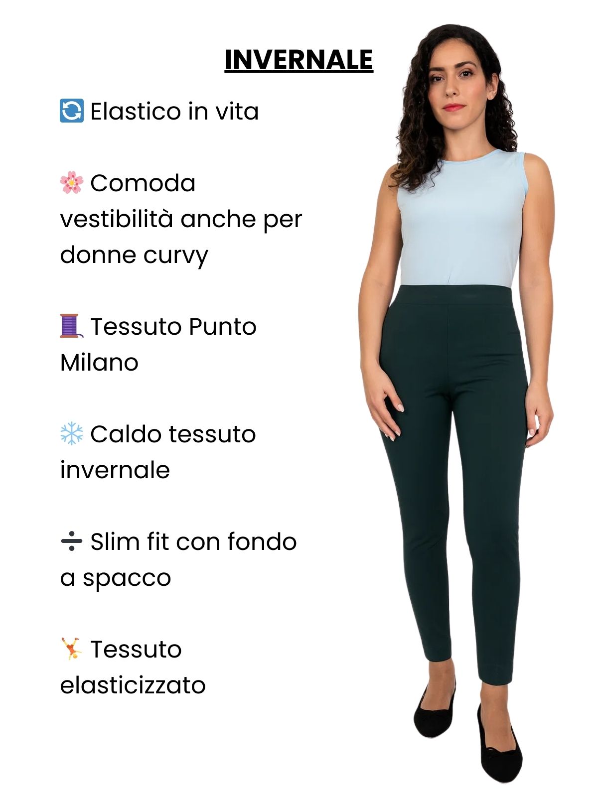 Pantaloni Donna Invernali Elasticizzati Slim Fit