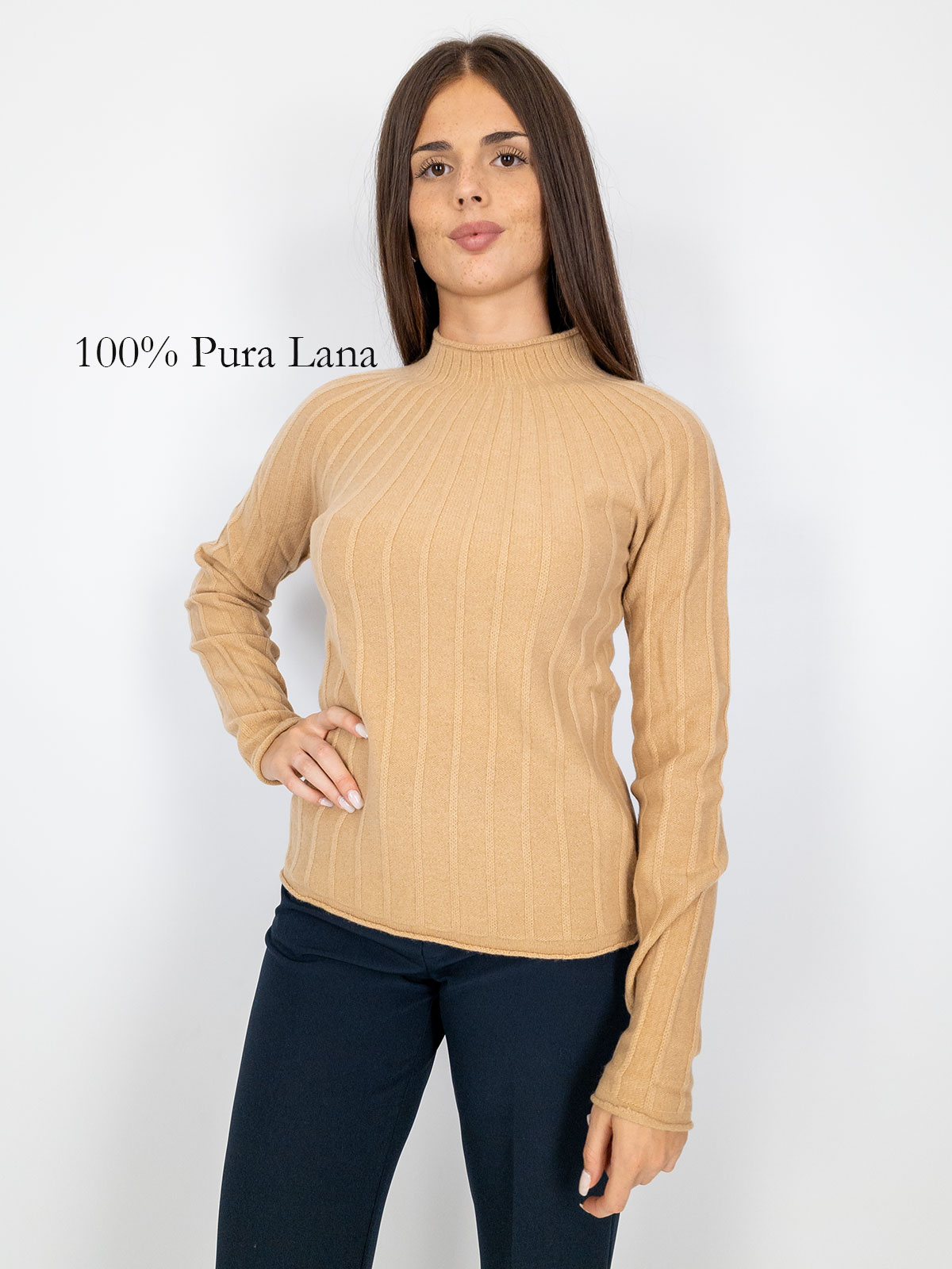 Maglia Lupetto Donna In Pura Lana Calda E Morbida