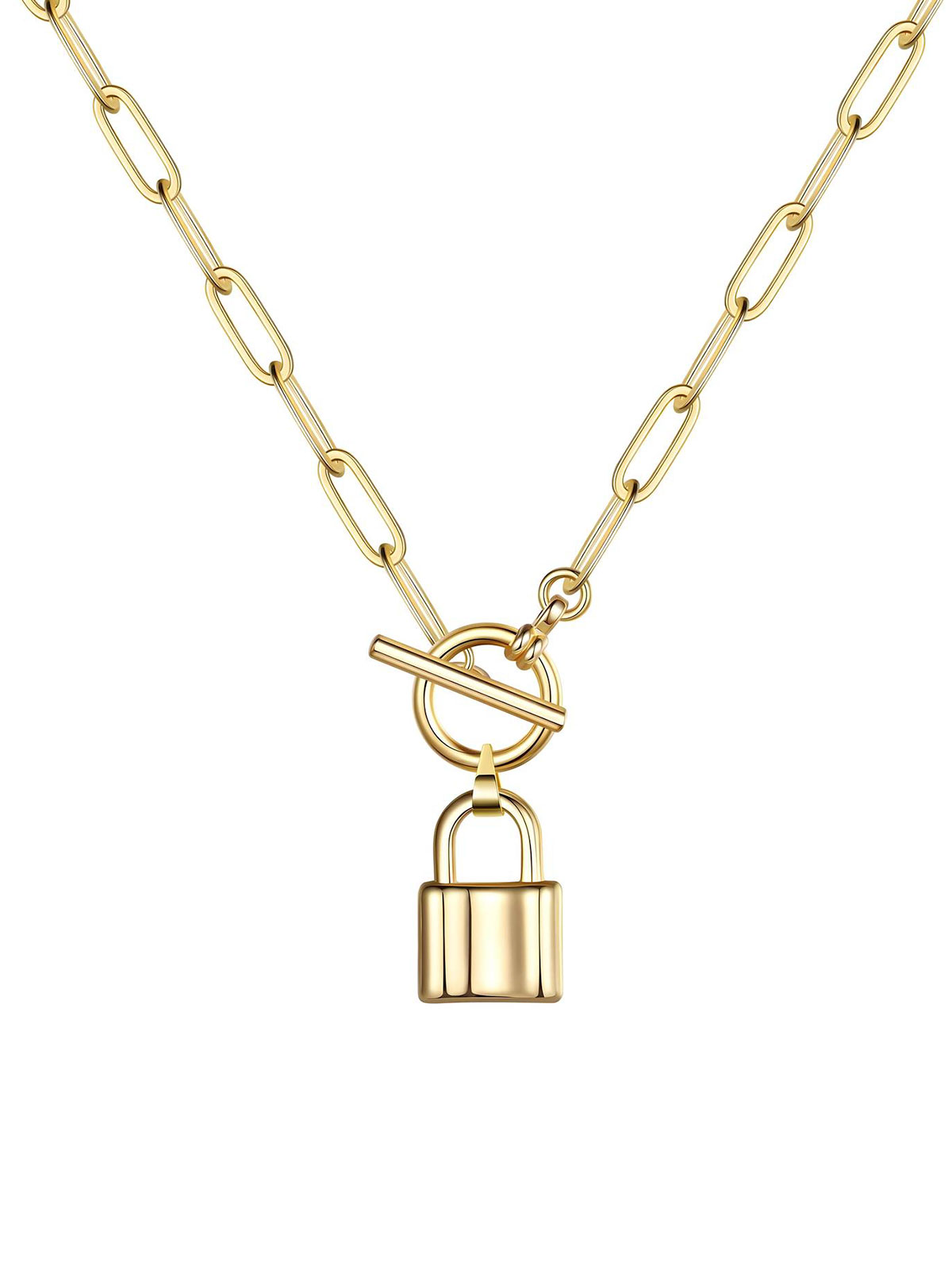 Strabello Bijoux Golden Lock Necklace 87182-0