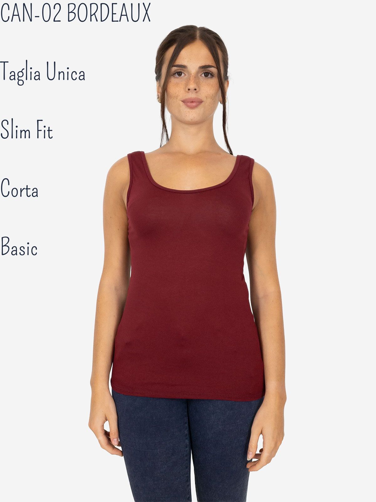 Slim Fit Women’s Tank Top with Wide Straps in Stretch Viscose