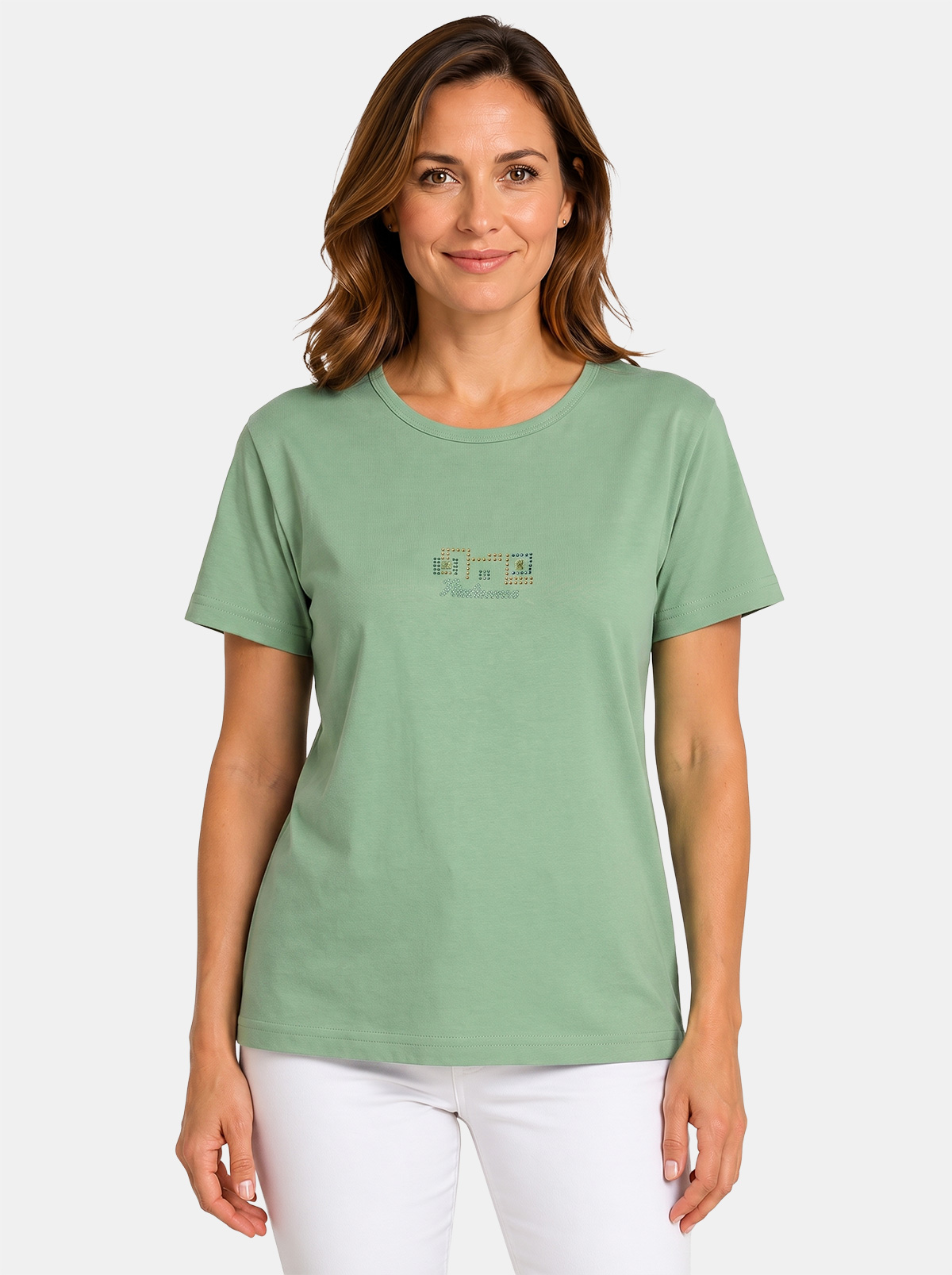 Women's 100% Cotton T-Shirt Made in Italy Perlarara E80
