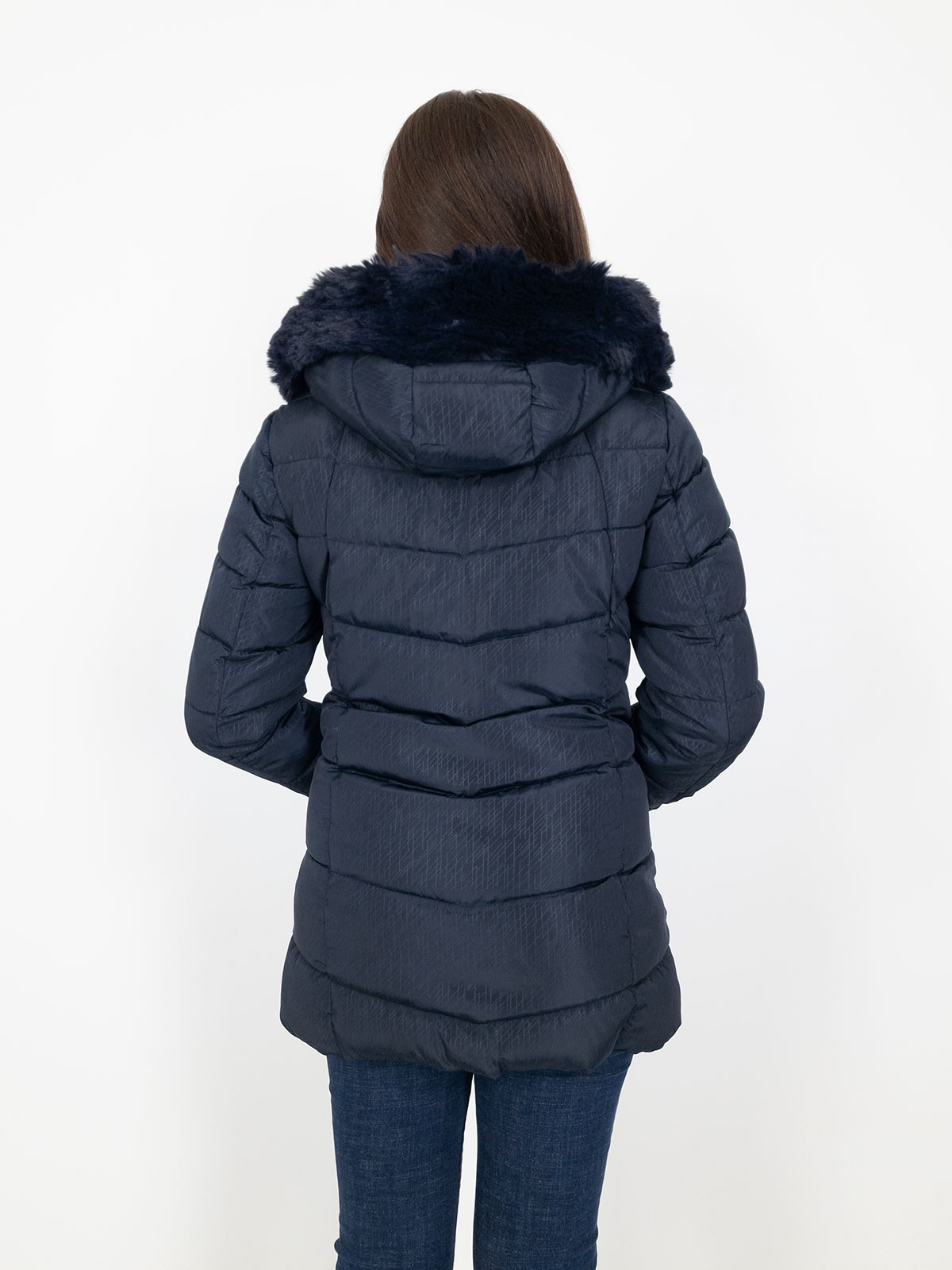 Piumino Lungo Donna Con Cappuccio E Pelliccia Staccabile