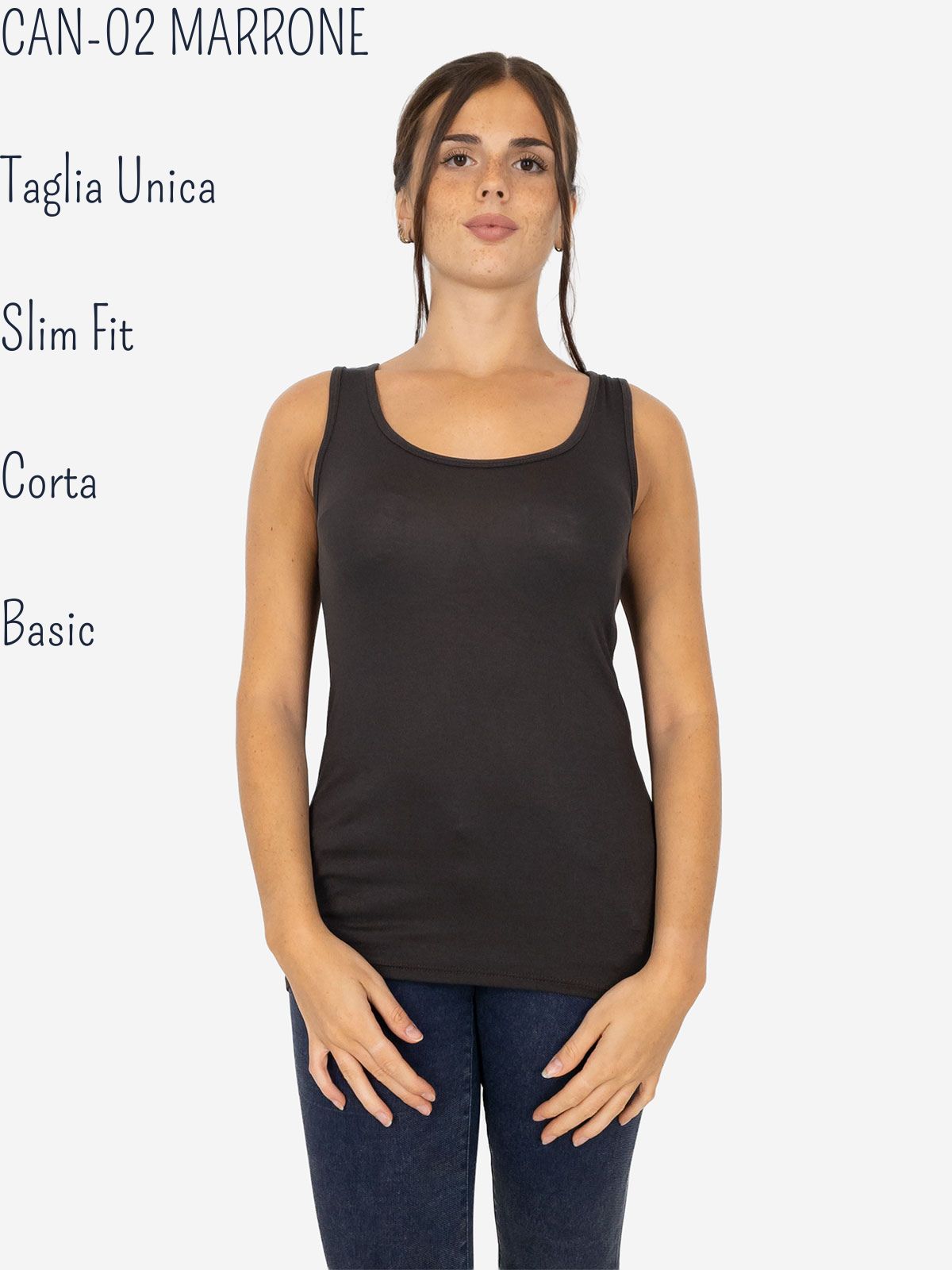 Slim Fit Women’s Tank Top with Wide Straps in Stretch Viscose