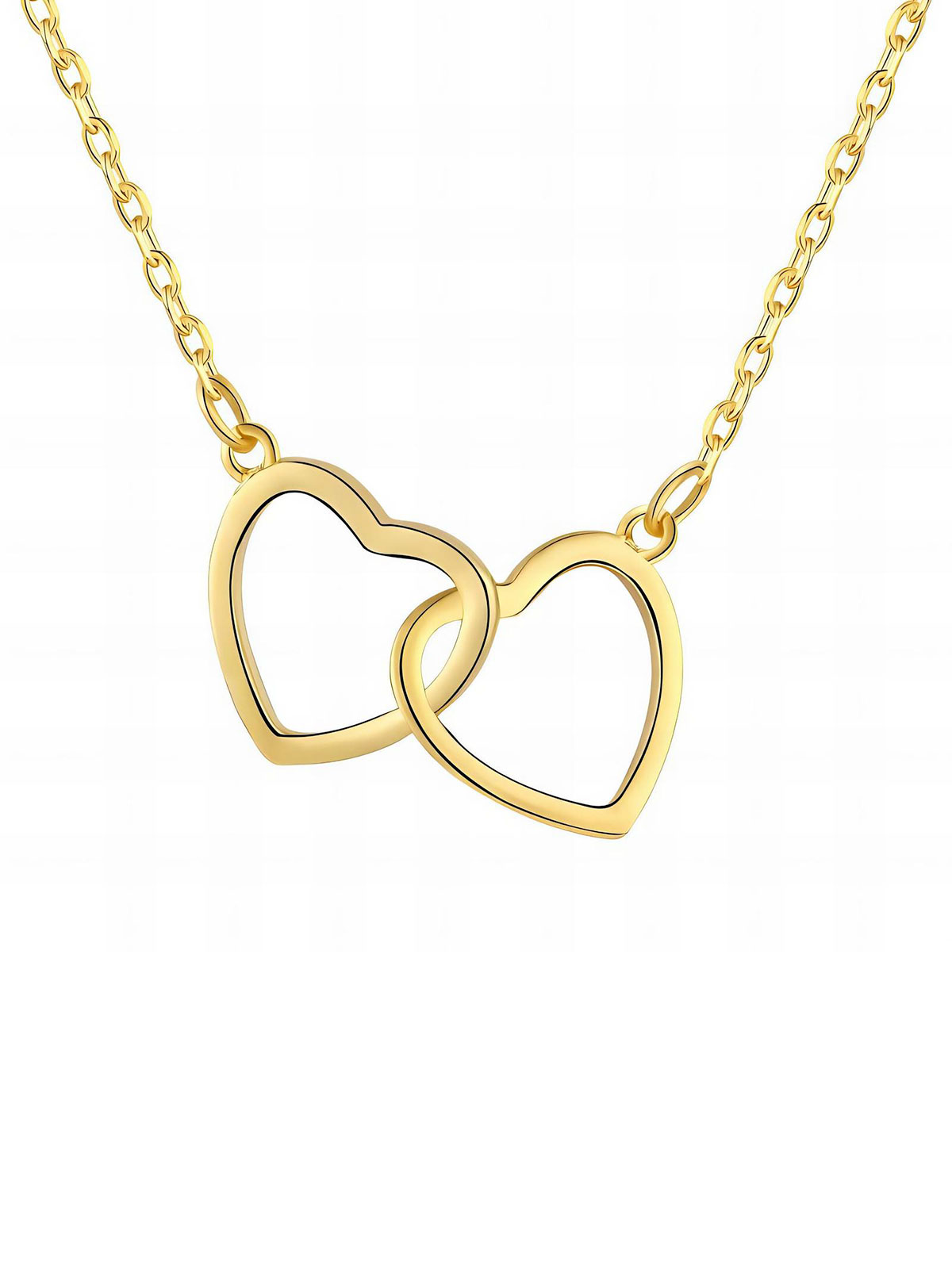 Collana Cuori Innamorati in Acciaio Inossidabile Placcato Oro 18K