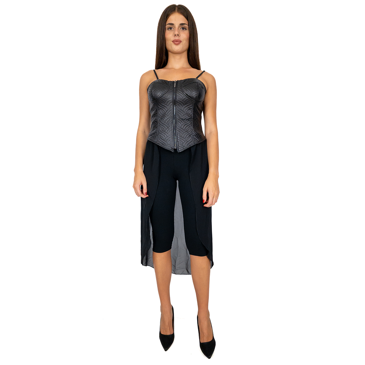 Top Ecopelle da Sera con Spalline Regolabili Elegante e Sexy