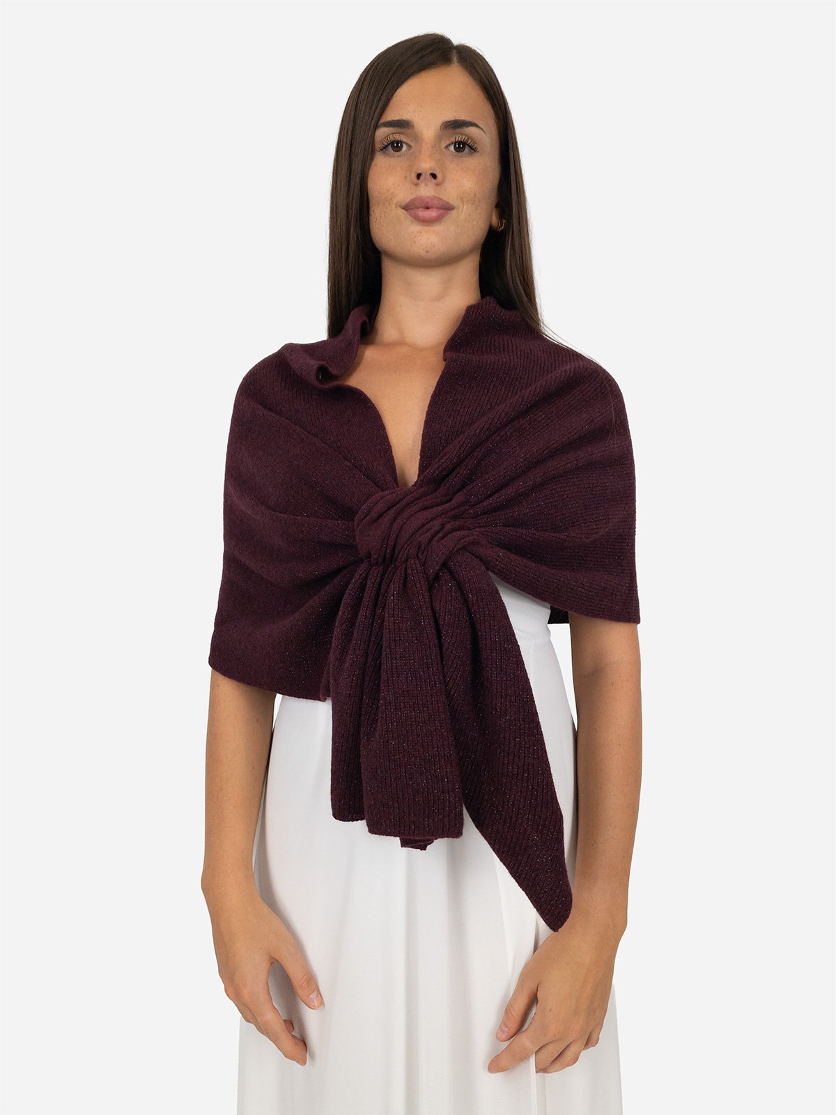 Elegant Ceremony Shrug in Knit with Lurex Yarn