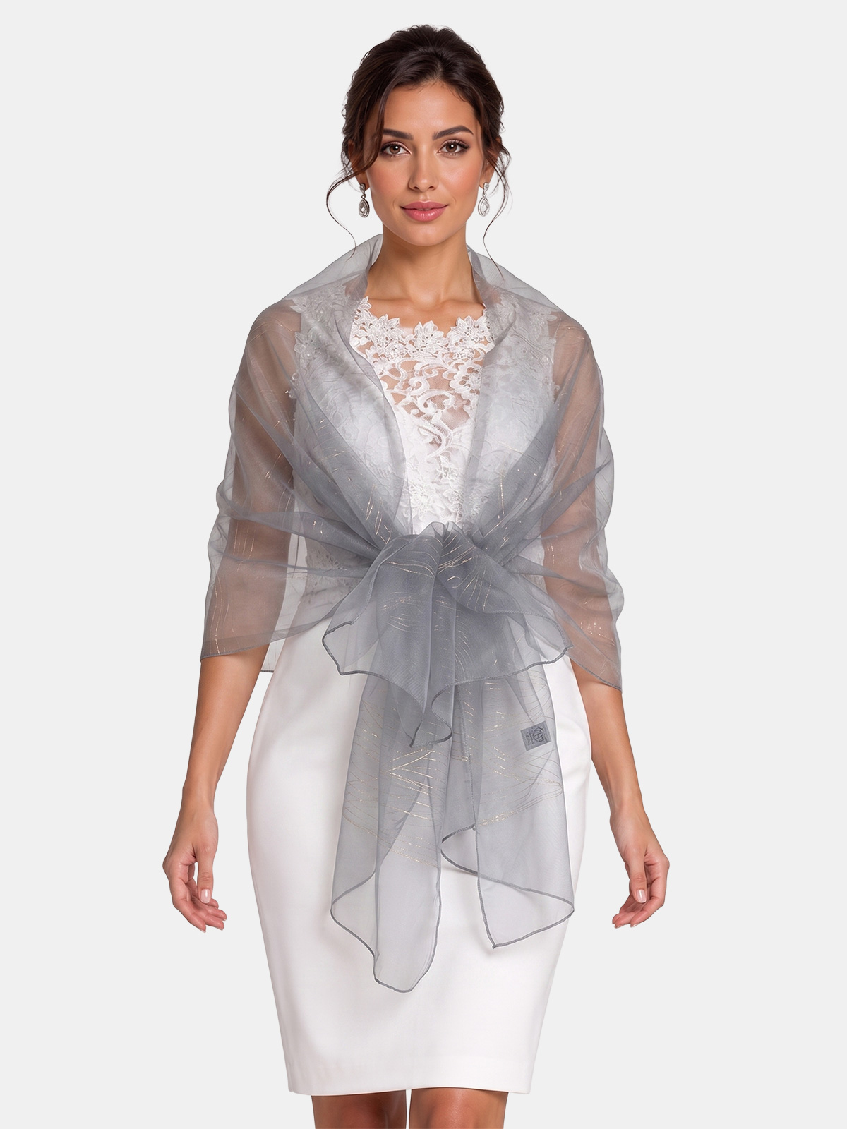 Stola da Cerimonia in Tulle con Fili Glitterati