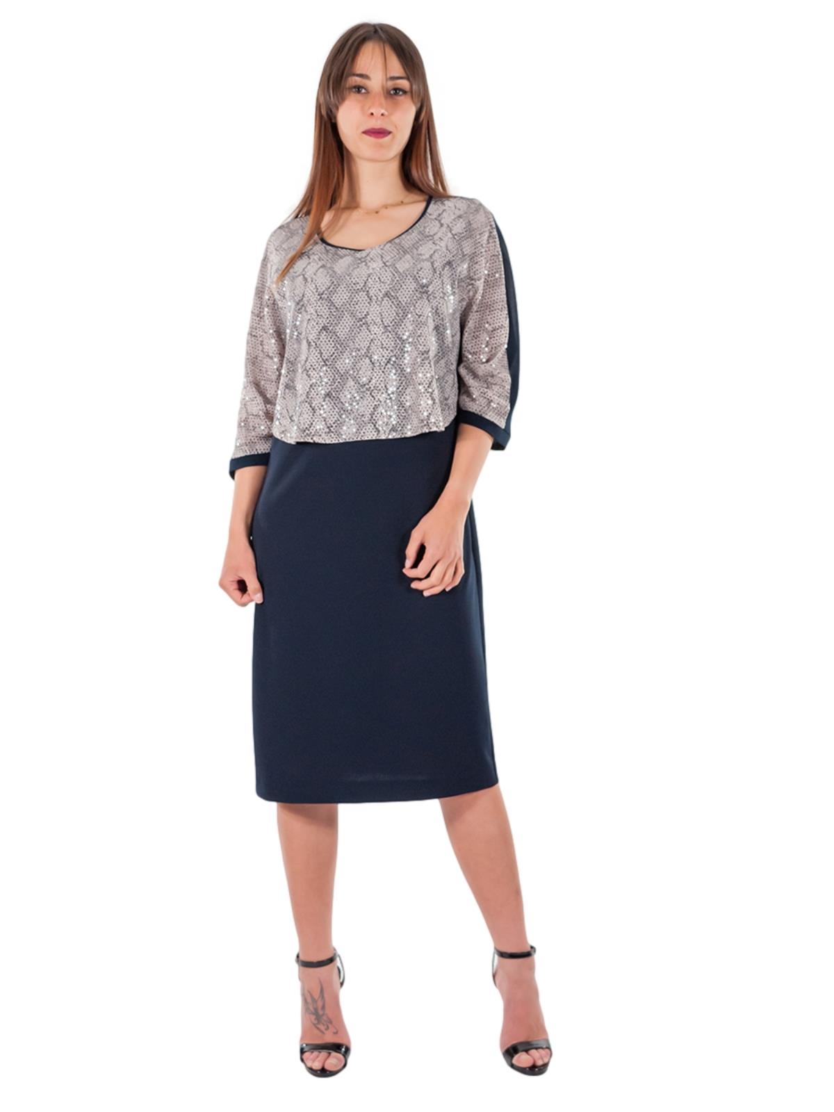 Vestito elegante donna con mantellina in lurex - Modello longuette COYOTE
