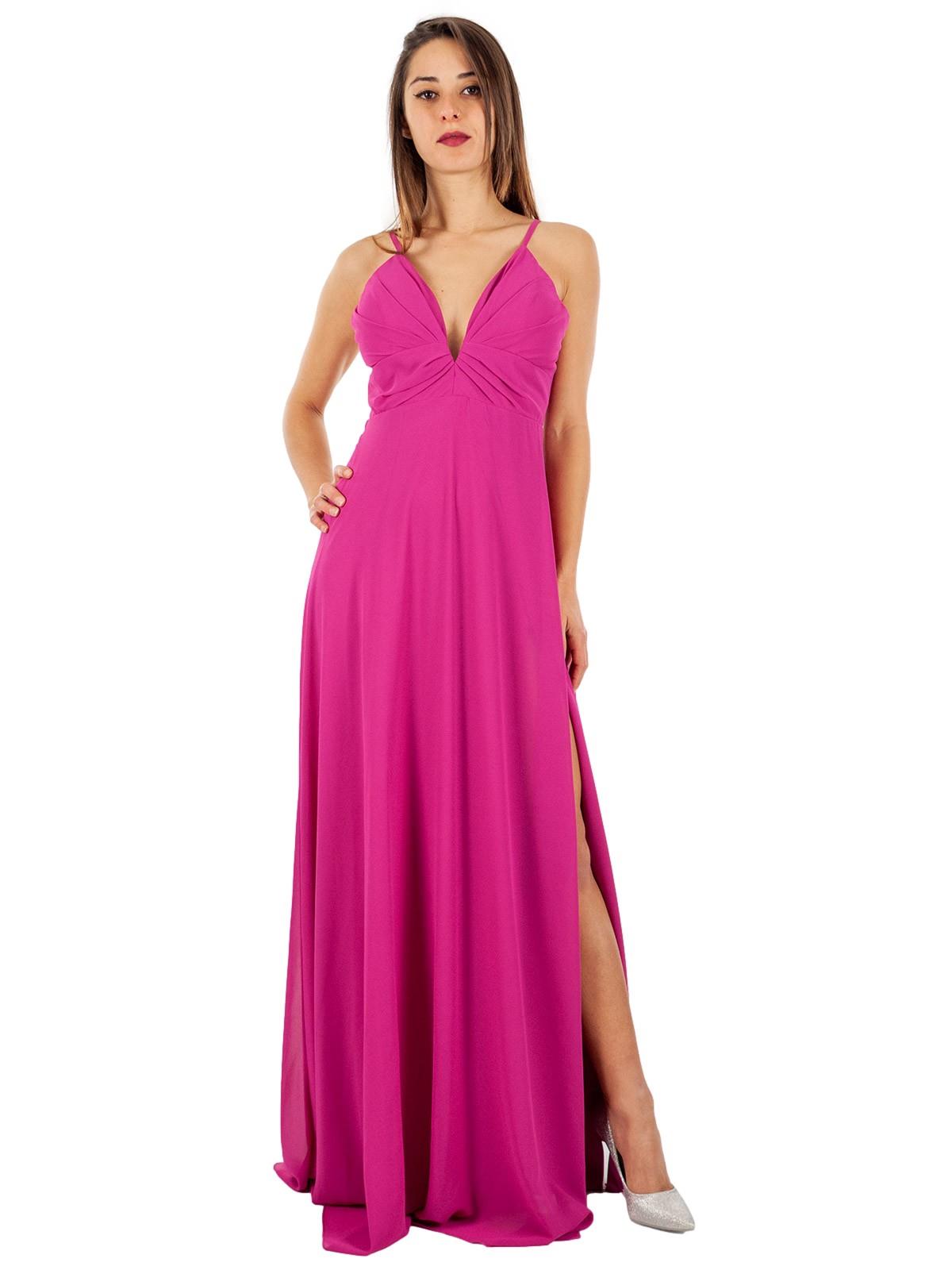 STRABELLO CERIMONIA Vestito Cerimonia Elegante Lungo con Spacco e Scollo a V A29499-3937-GINA