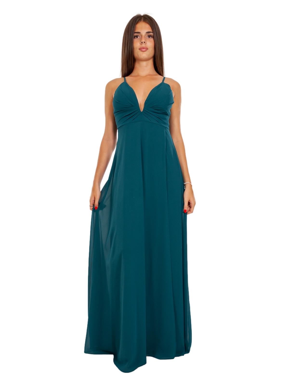 STRABELLO CERIMONIA Vestito Cerimonia Elegante Lungo con Spacco e Scollo a V A29499-3937-GINA