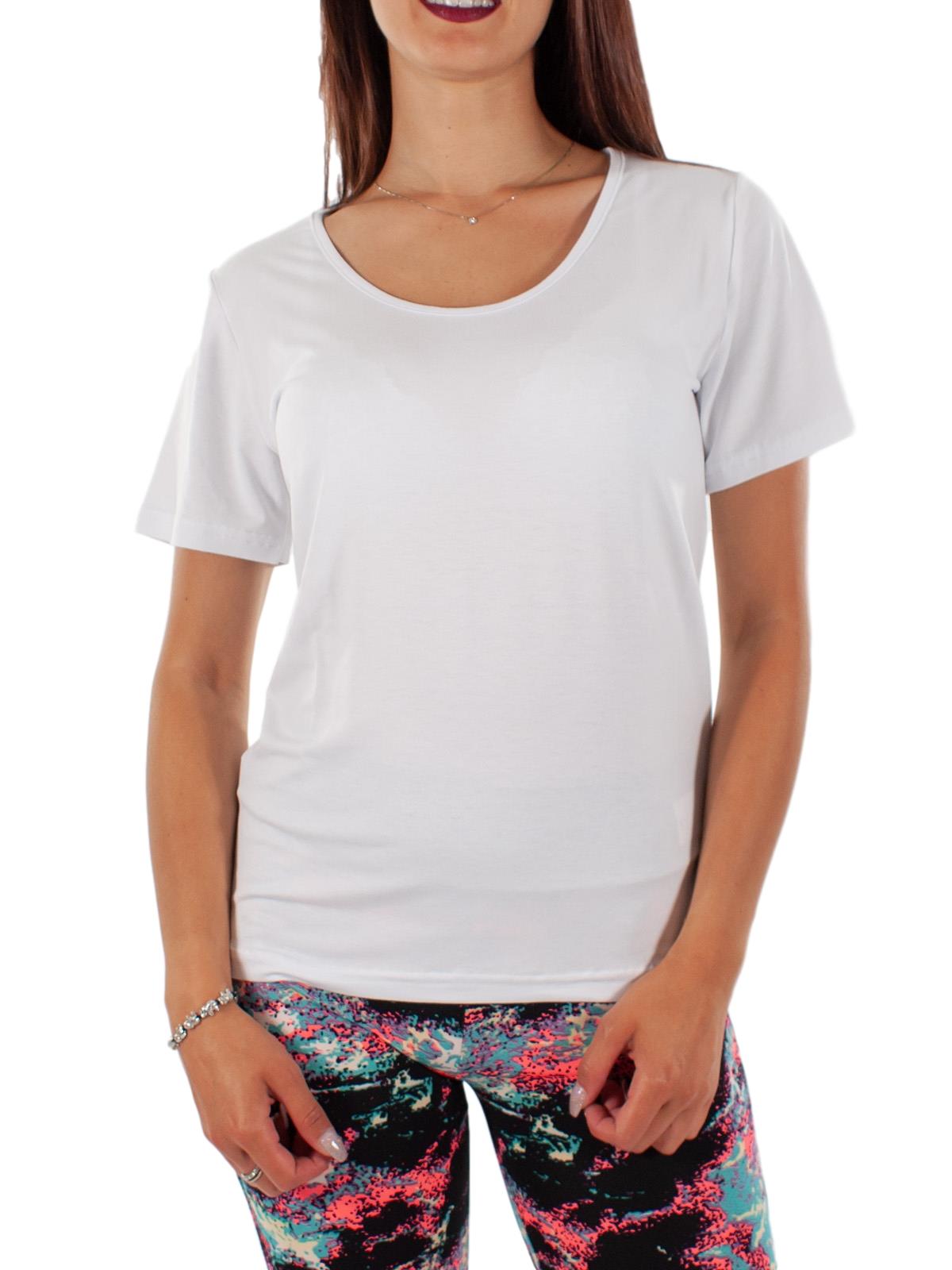 Maglietta Maniche Corte Donna Basic In Viscosa Girocollo