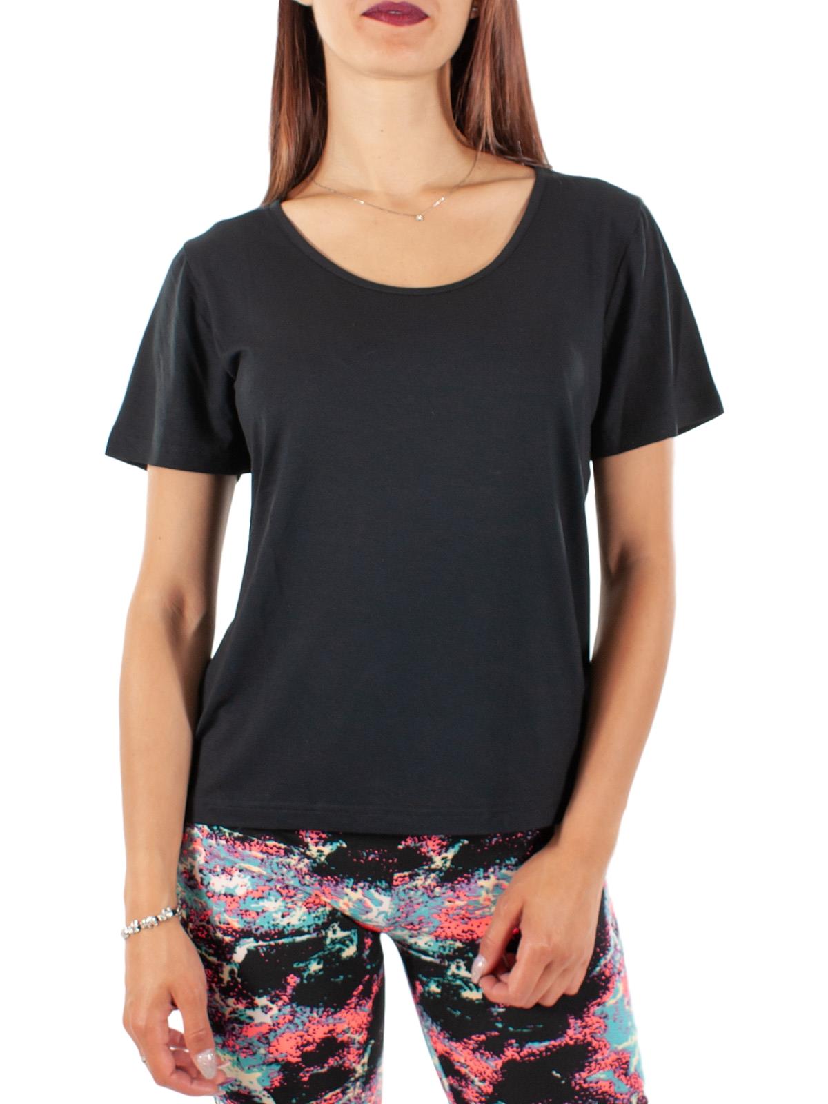 Maglietta Maniche Corte Donna Basic In Viscosa Girocollo