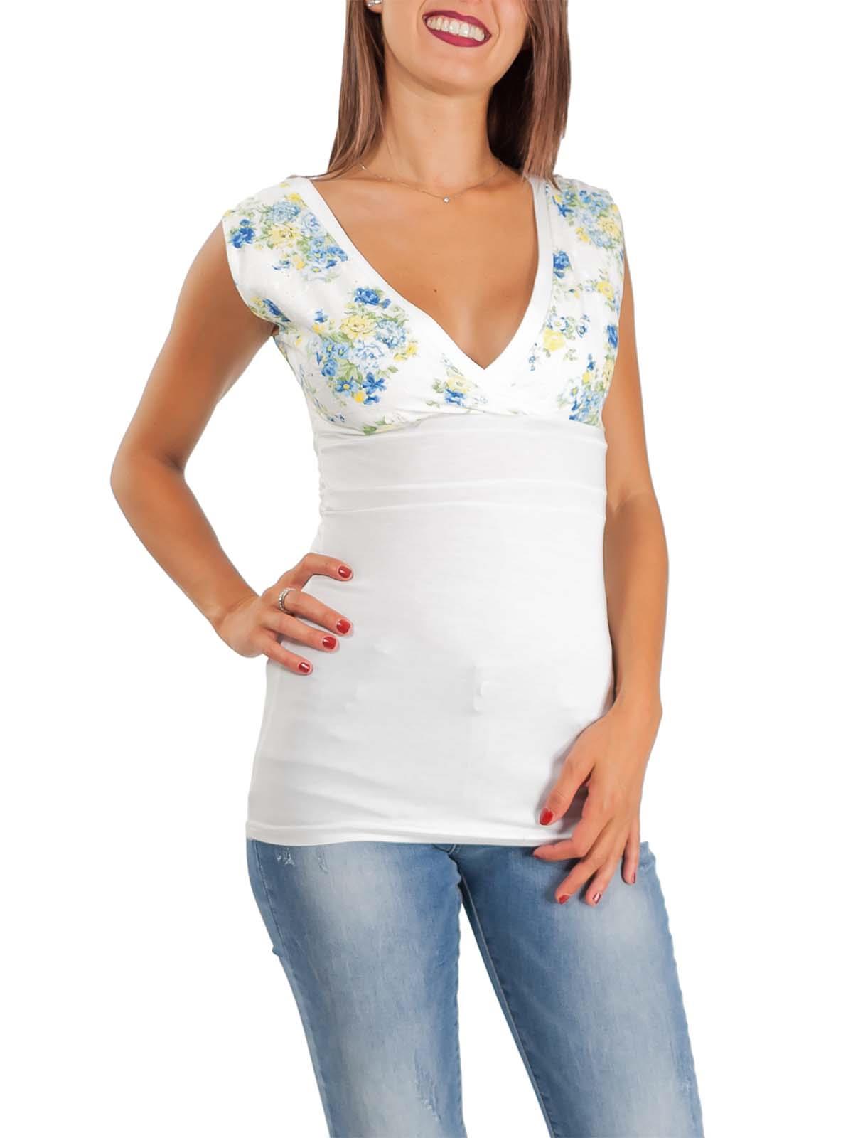 STRABELLO Top Schiena Scoperta Donna A Fiori Scollato Estivo In Viscosa