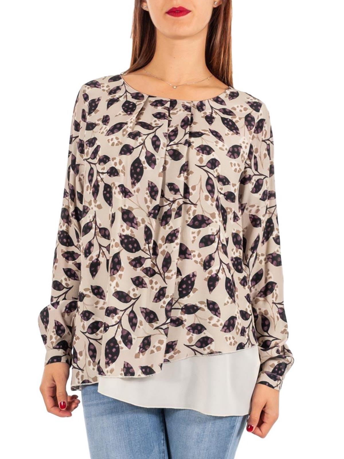 CARMEN Blusa elegante a fiori manica lunga 19-642-C