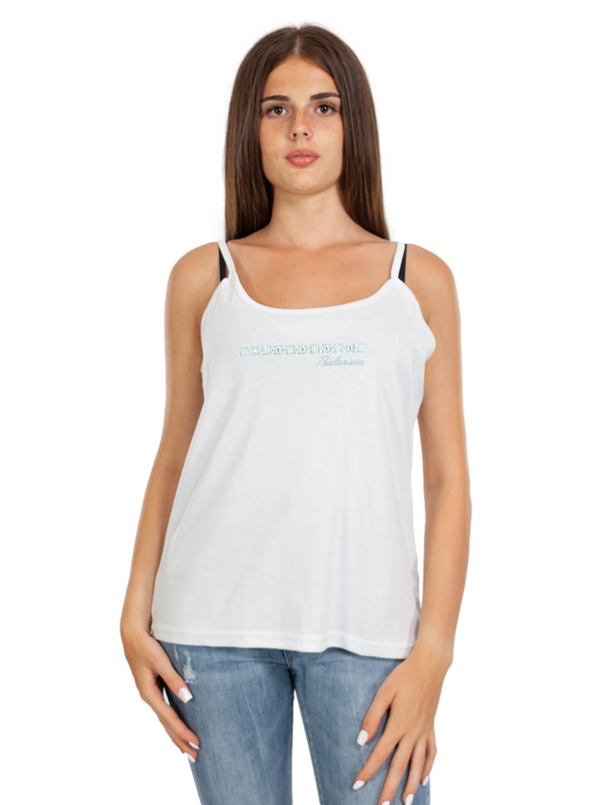 Camicie Bianche Canotta Con Spalline Sottili Top Con Spalline