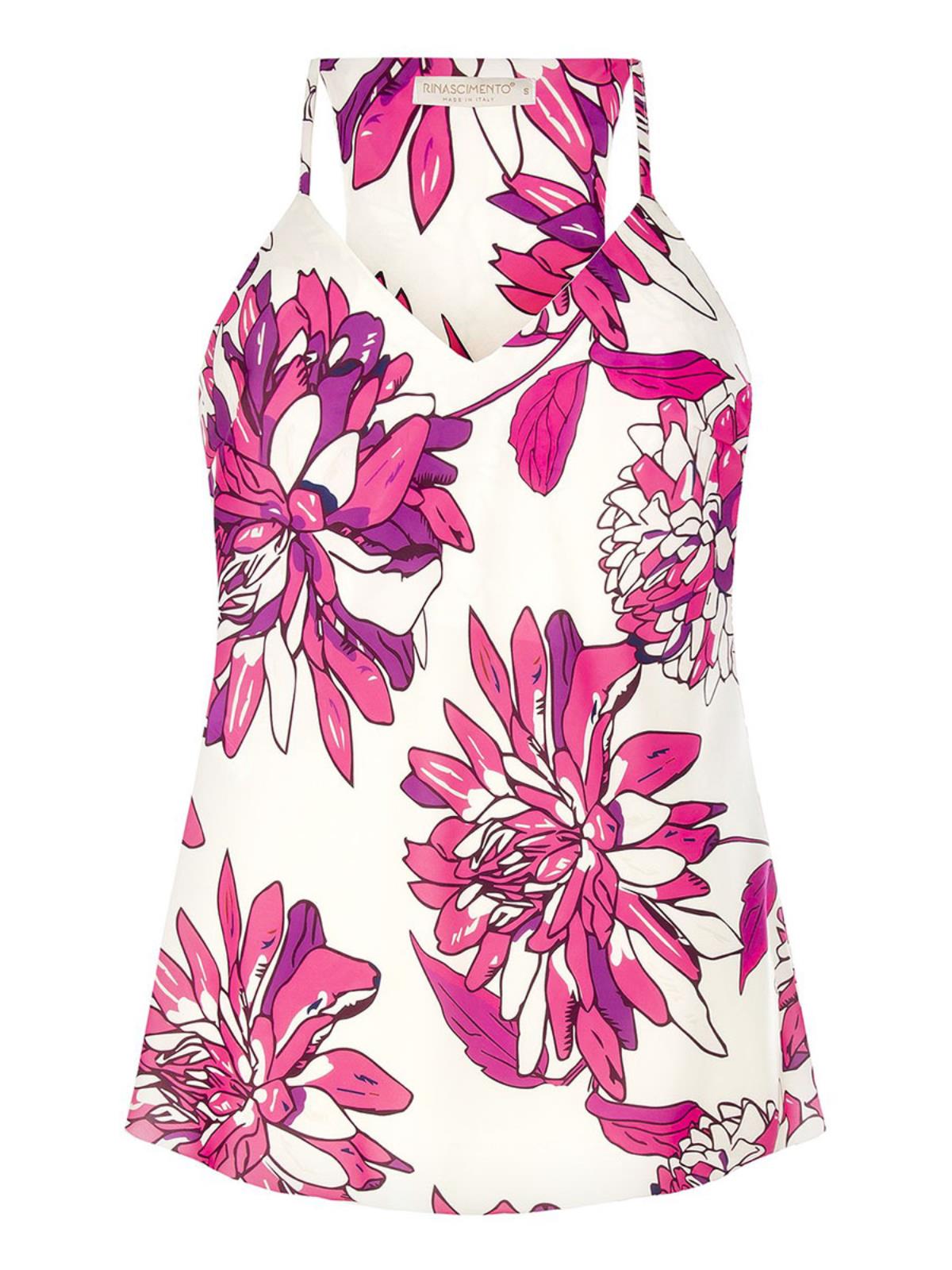 RINASCIMENTO Canotta Donna T-shirt Scollo Americana Floreale Femminile