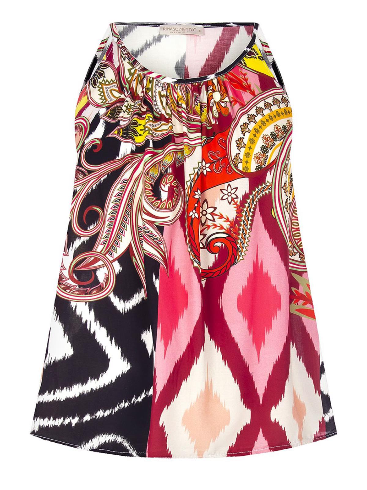 RINASCIMENTO Canotta Donna T-shirt Spalline Sottili Fantasia Etnica