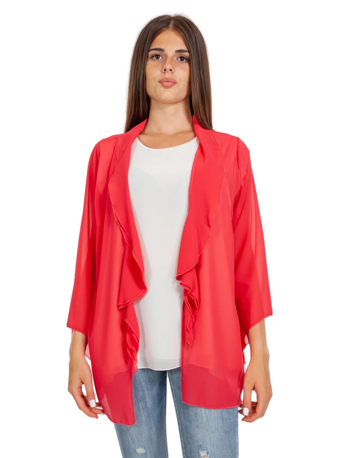 Cardigan Lungo Elegante Donna Estivo Leggero Senza Bottoni