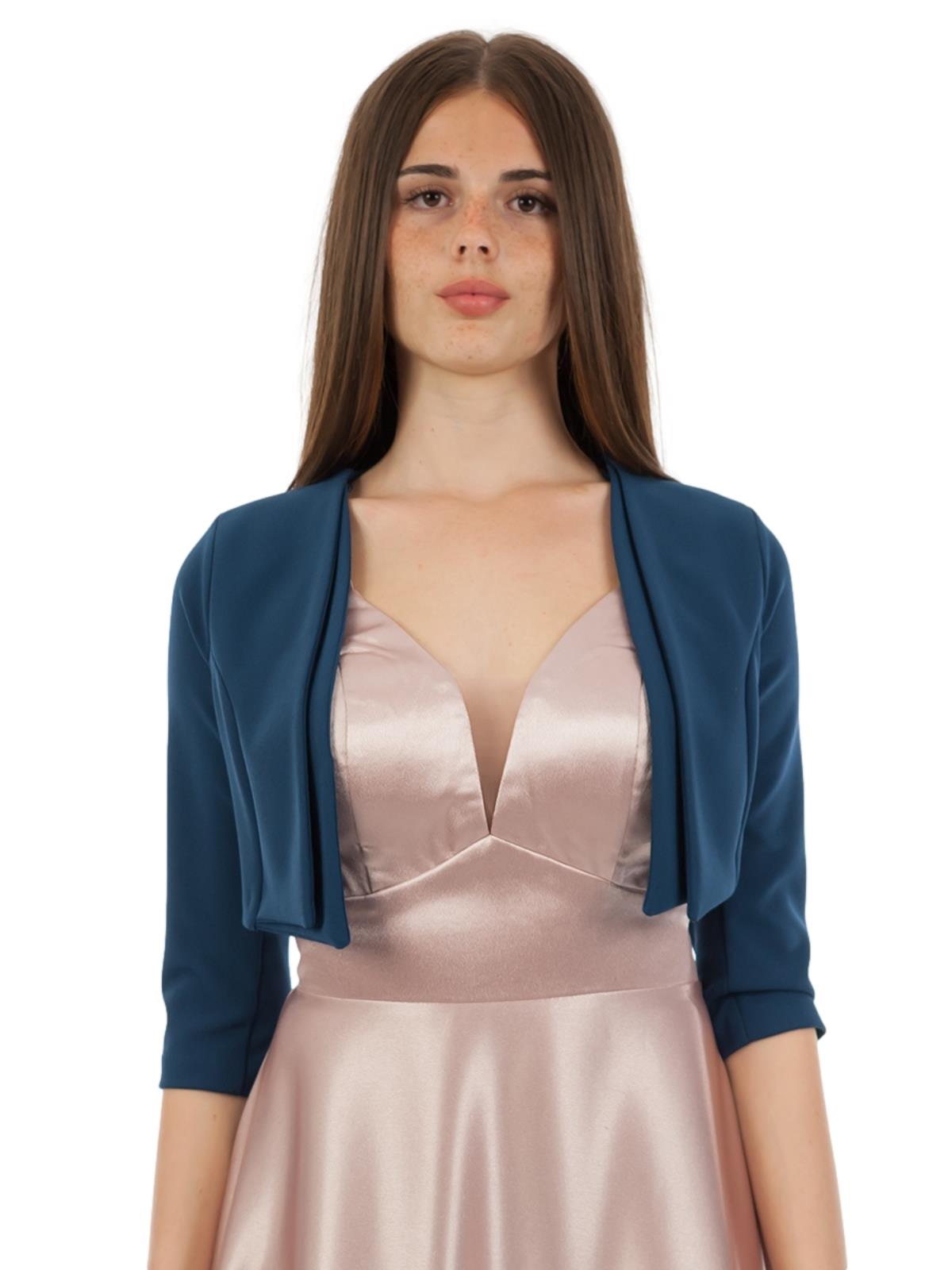 Coprispalle Elegante Cerimonia In Crepe Bolerino Corto Donna