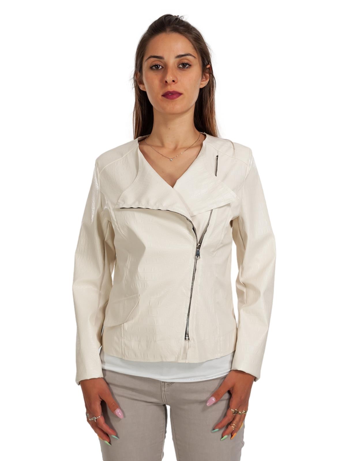 Giacca Ecopelle Donna Primaverile Estiva Con Zip Maniche Lunghe