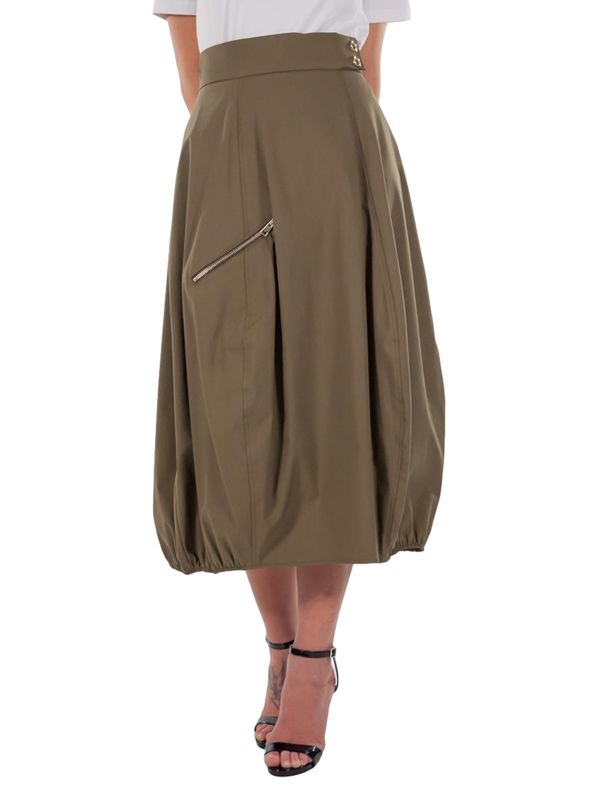 Gonna A Vita Alta Midi Ampia Estiva A Palloncino Con Zip