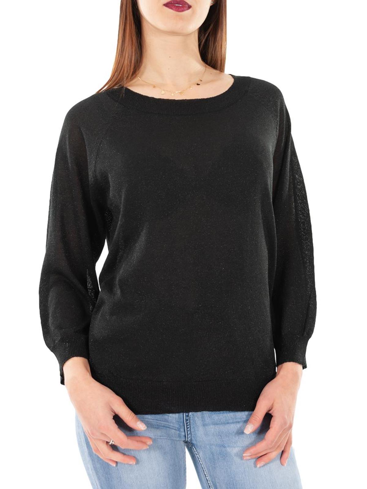 Maglia lurex estate donna maniche lunghe girocollo