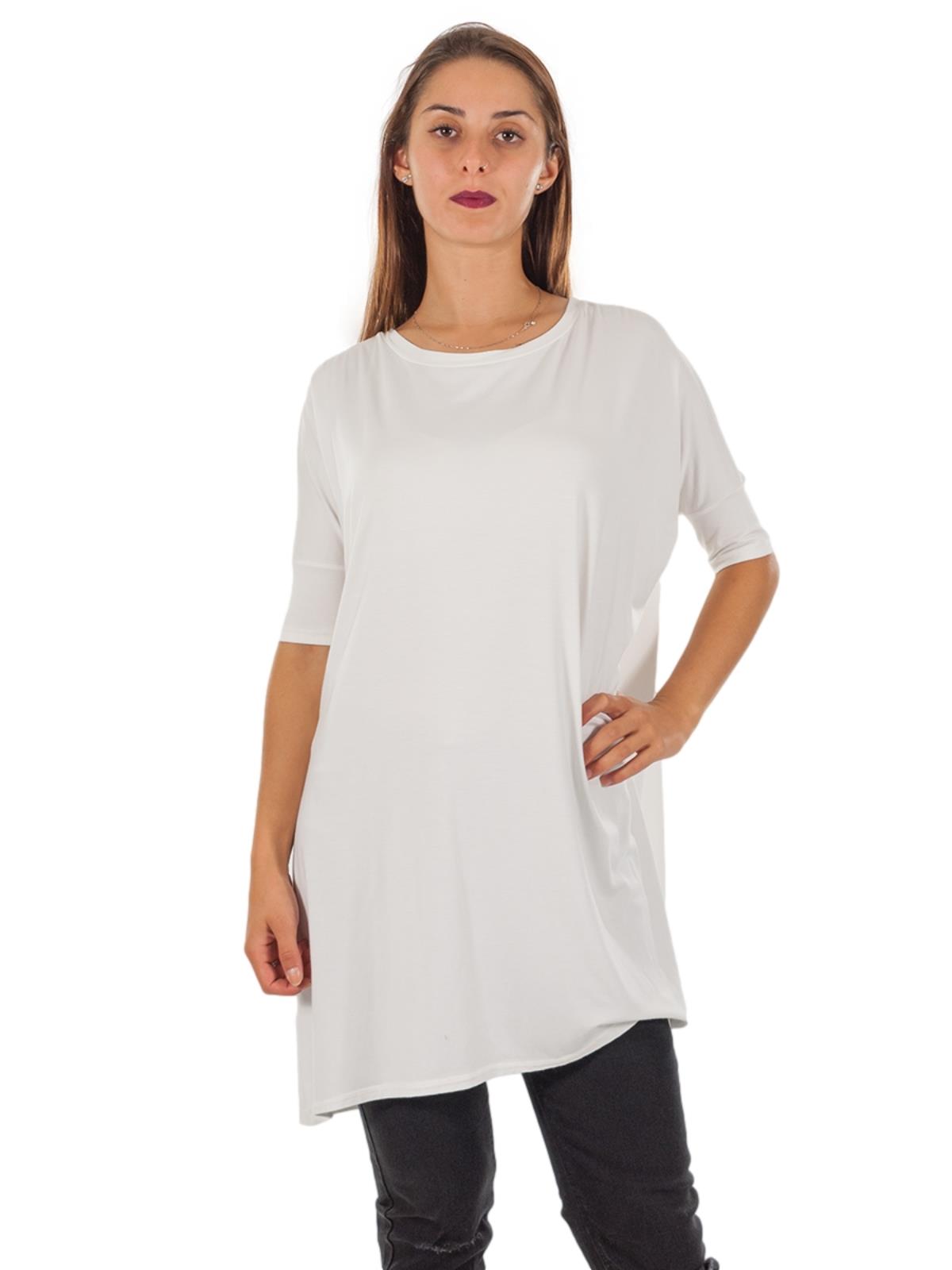 Maglietta lunga per leggings in viscosa manica corta