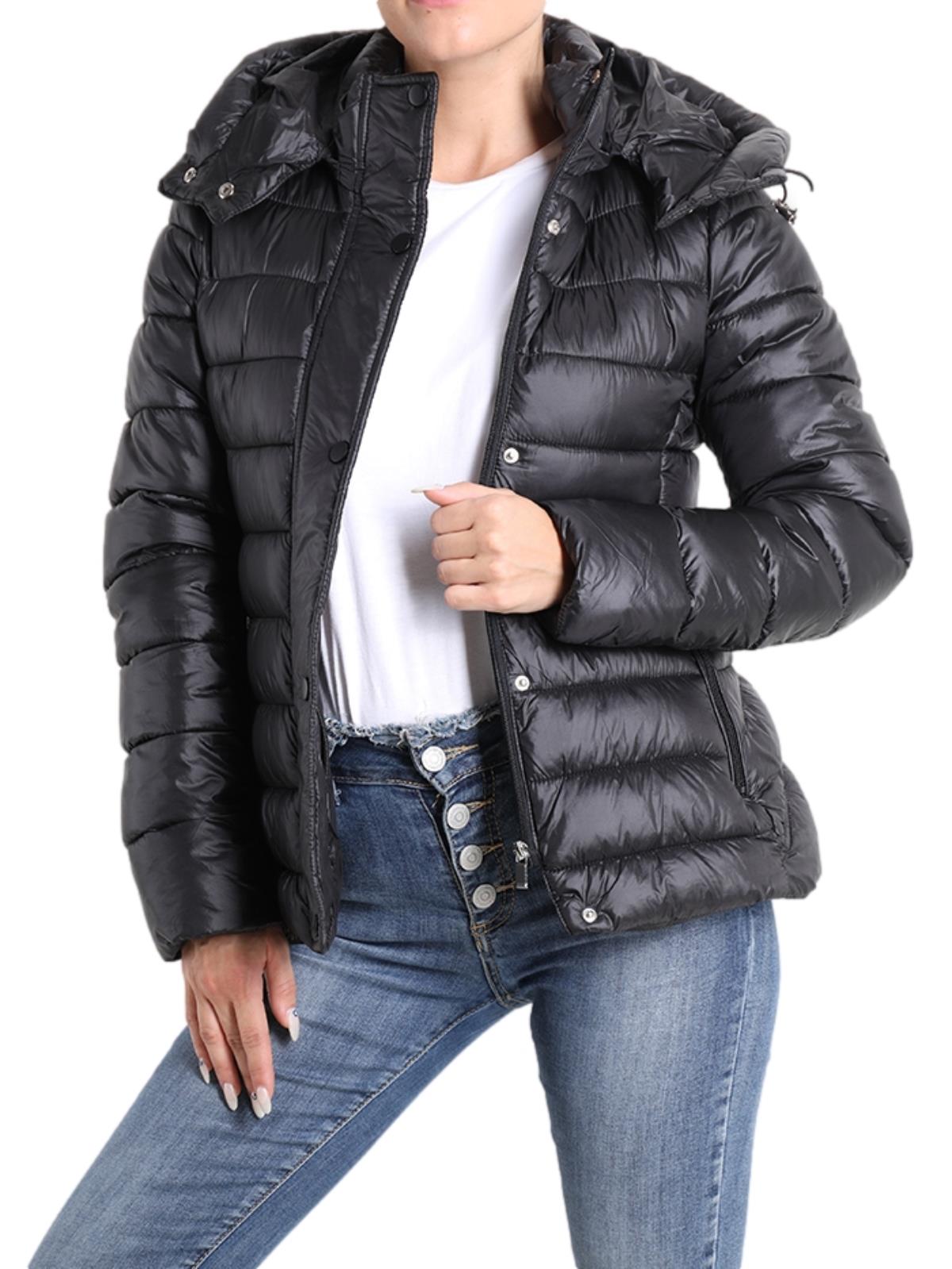 Piumino Donna Invernale Corto Con Cappuccio Removibile