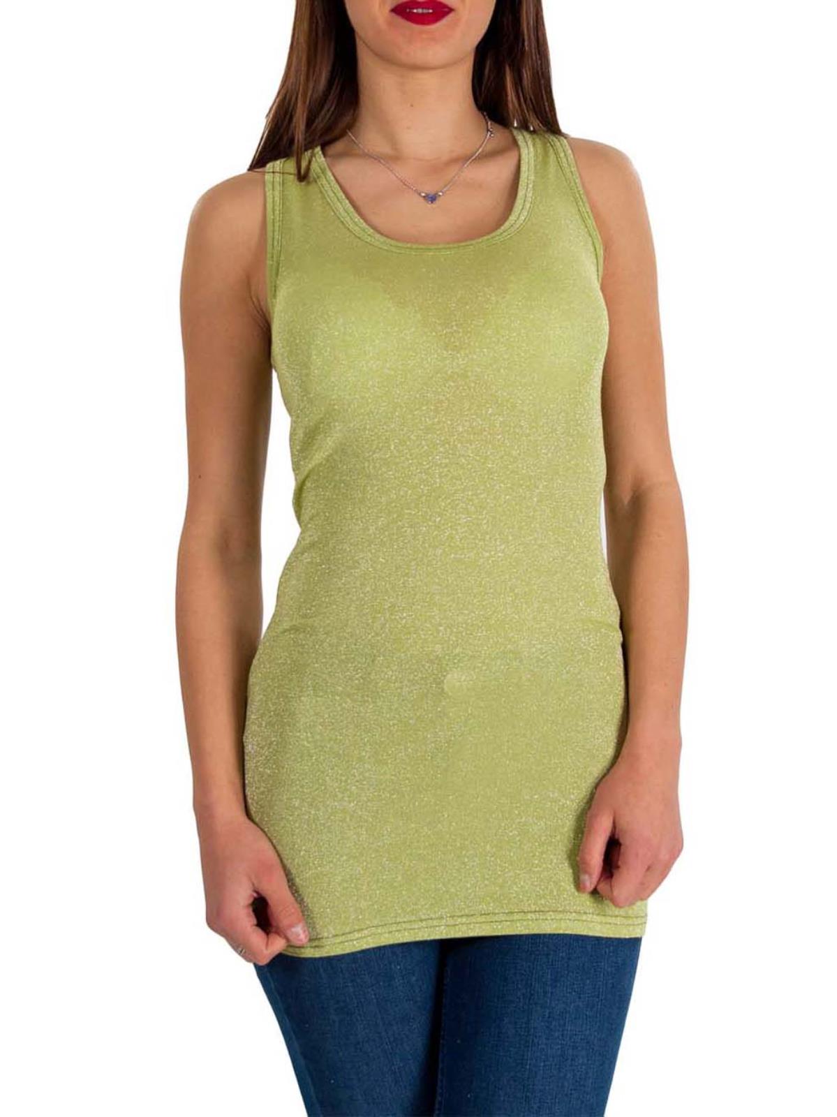 STRABELLO Canotta Spalla Larga Da Donna In Lurex Lunga Per Leggings