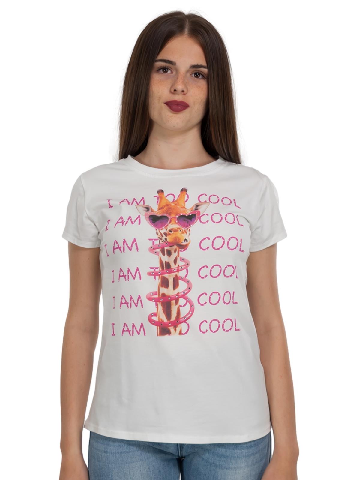 T Shirt Con Stampa Donna Cotone Maniche Corte Fppe21-145