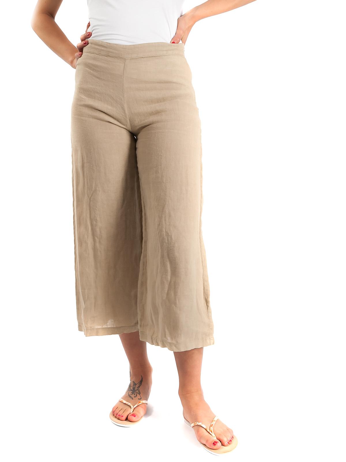 CARMEN Pantaloni gaucho in lino FTI714