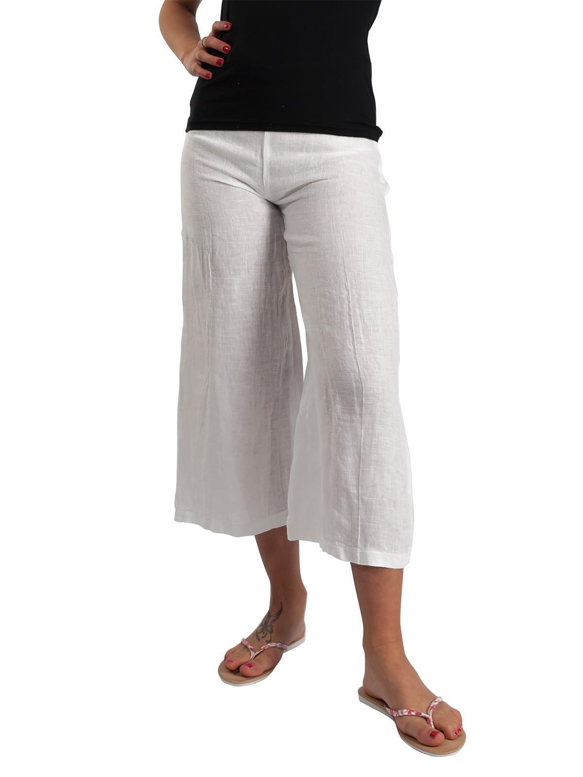CARMEN Pantaloni gaucho in lino FTI714
