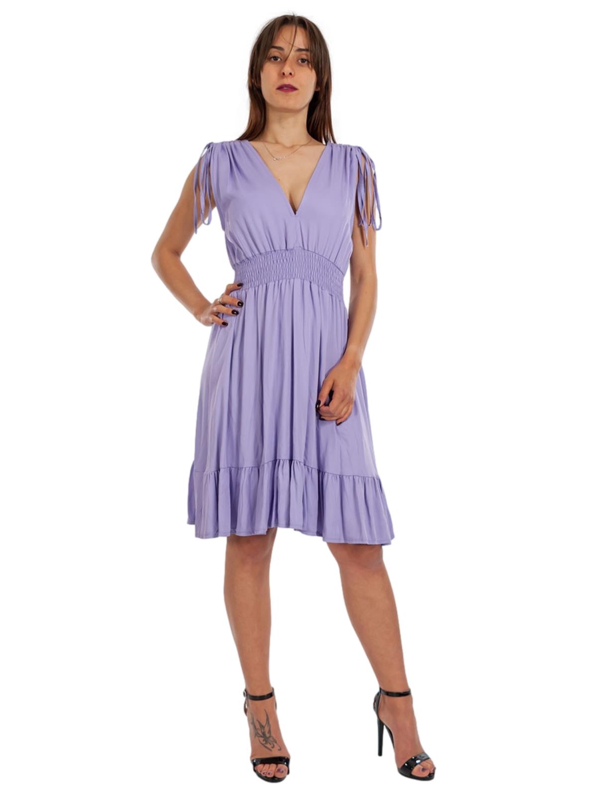 STRABELLO Vestito Donna Estivo Svasato In Cotone Da Giorno Scollo Profondo