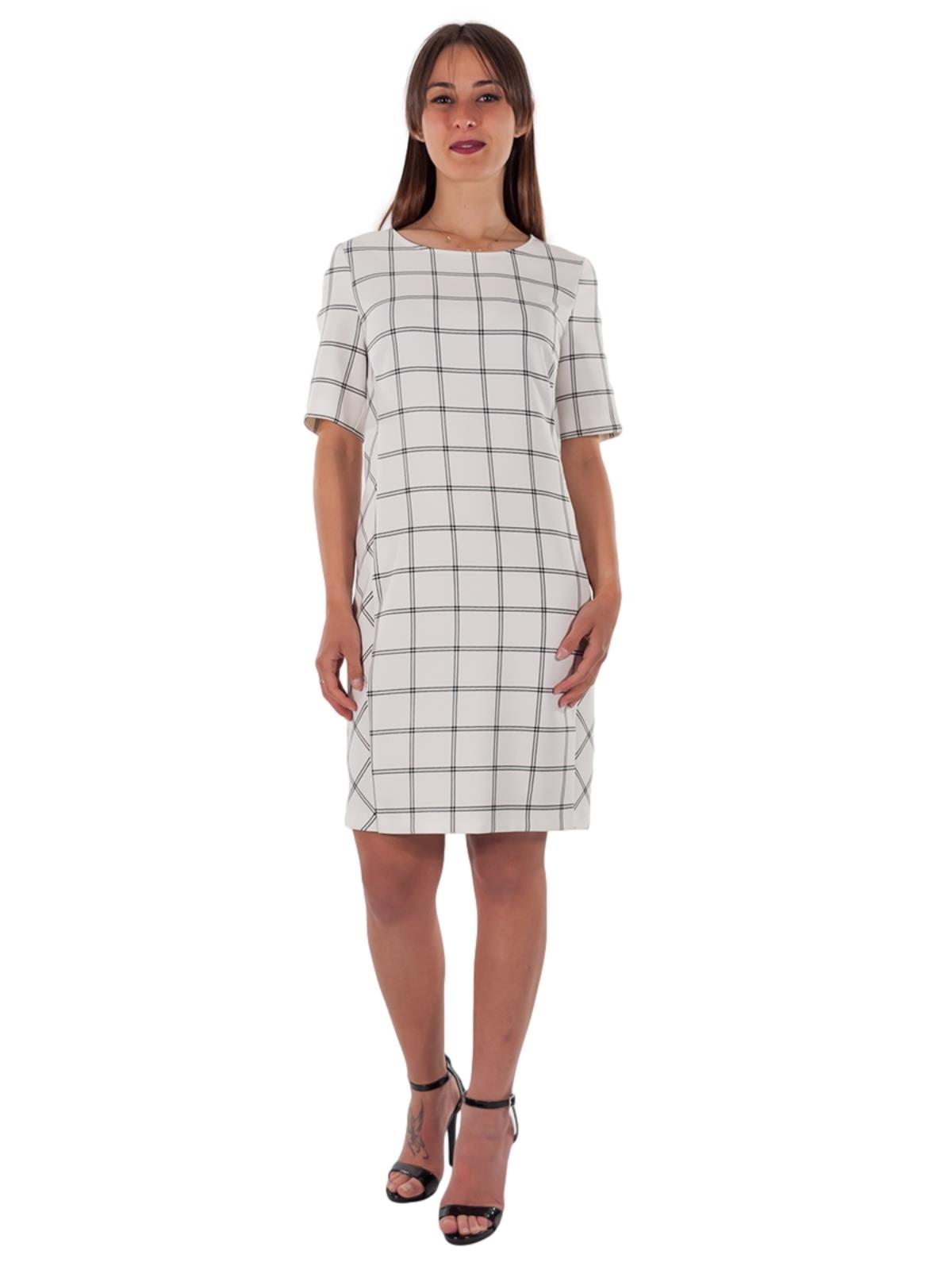 CARMEN Vestito Donna A Tubino Maniche Corte Sopra Il Ginocchio