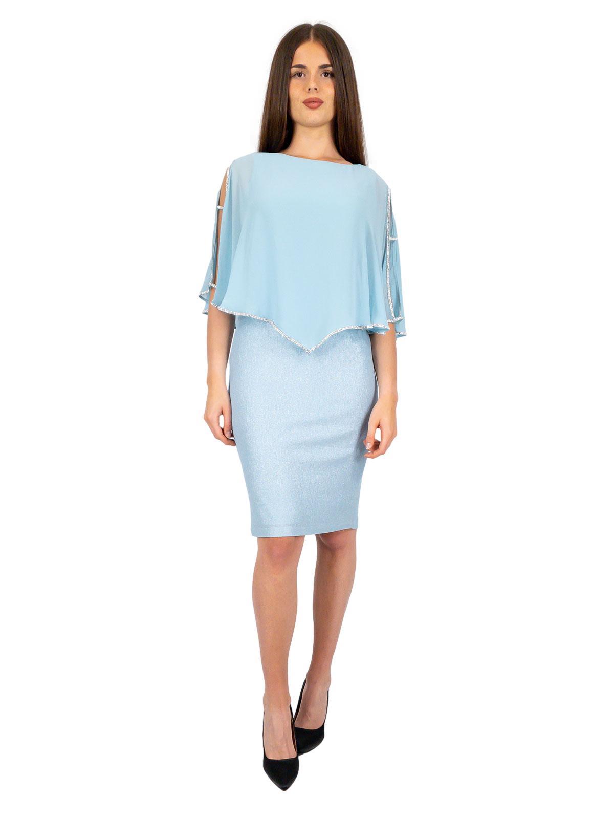 Abito Cerimonia Donna Corto A Tubino Con Mantella Da Signora