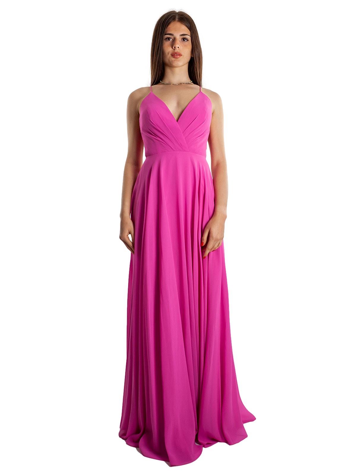 ALLURE Abito Cerimonia Impero Lungo Donna Da Giorno Estivo Con Spalline